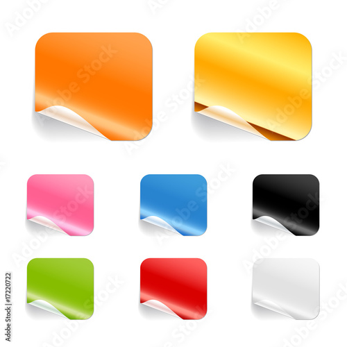Set of blank stickers. Editable, no mesh.