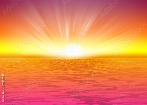Beautiful sea background  rising sun