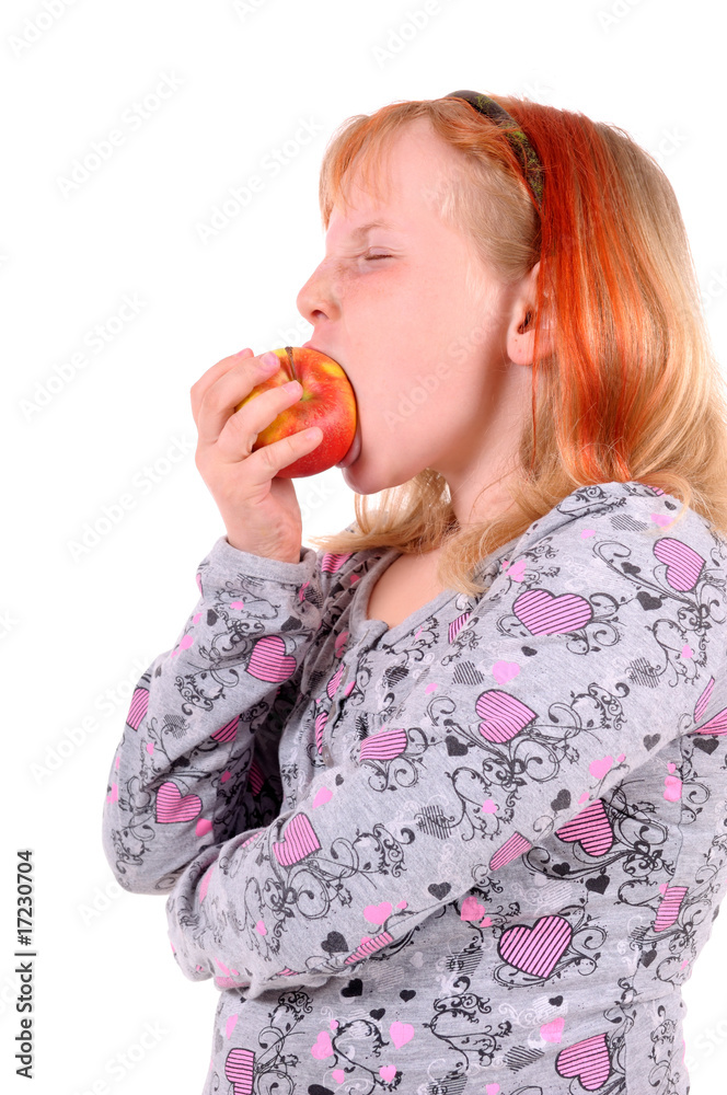 Mädchen mit Apfel Mädchen mit Apfel
