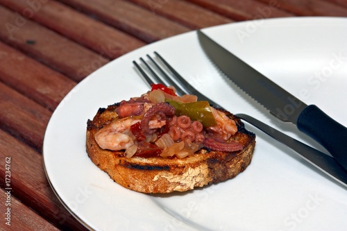 Seafood brusketta