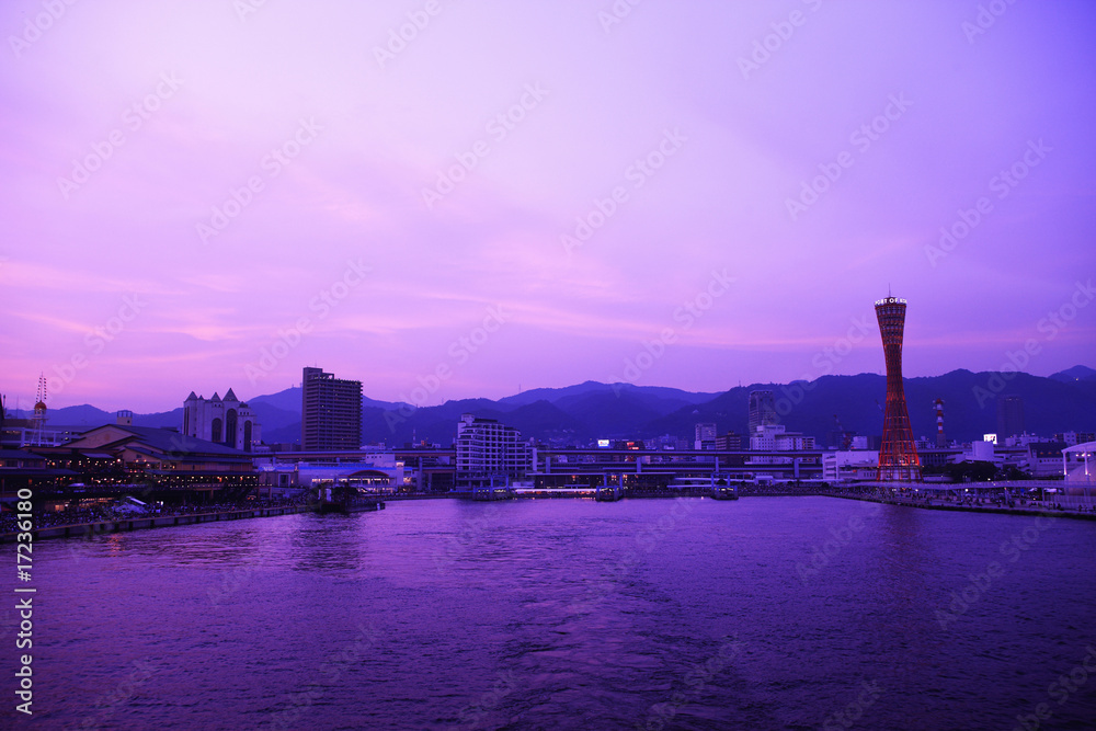 Obraz premium 神戸港の夕暮れ