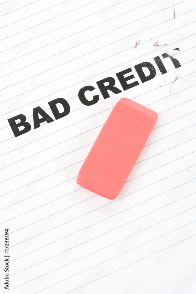 Fototapeta premium eraser and word bad credit