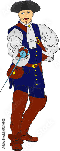 vector - musketeer isolated on background