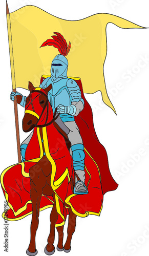 vector - knight on horse isolated on background