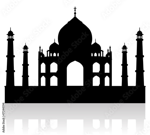 taj mahal india vector silhouette