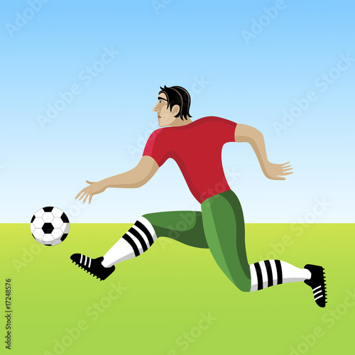 Soccer player with soccer ball