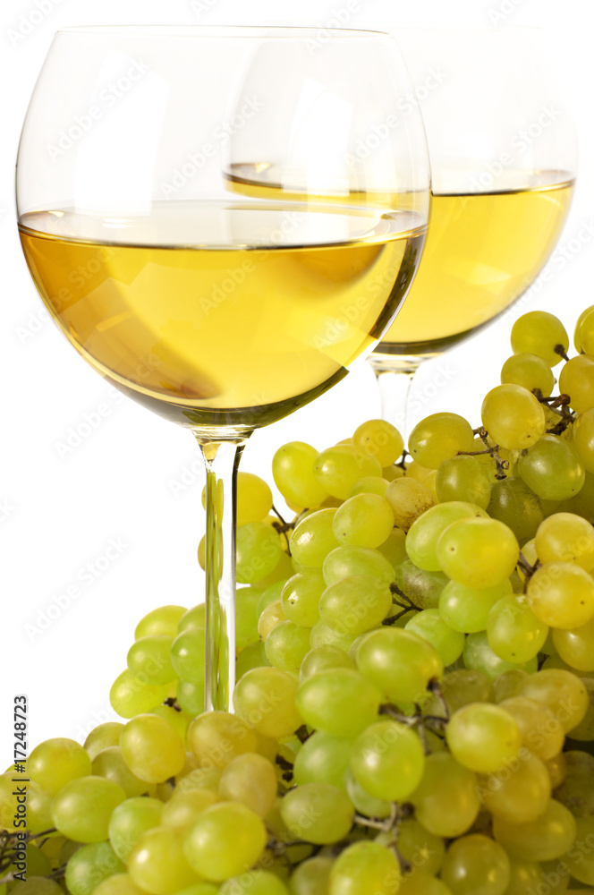 White wine and grape