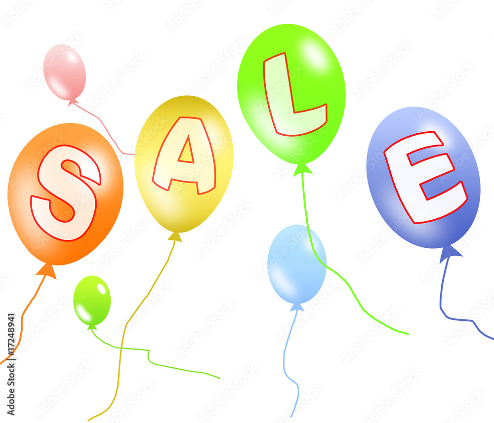 Colorful balloons sale with clipping path Colorful balloons sale with clipping path