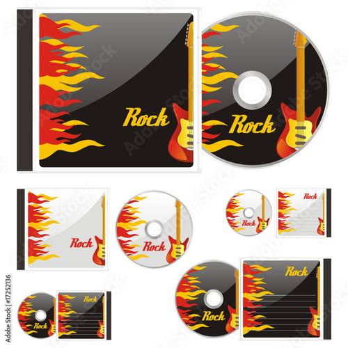fully editable vector colored CDs and cases with rock layout