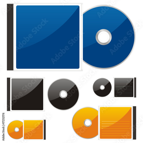 fully editable vector colored CDs and cases ready to use
