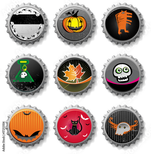 Spooky Halloween bottle caps