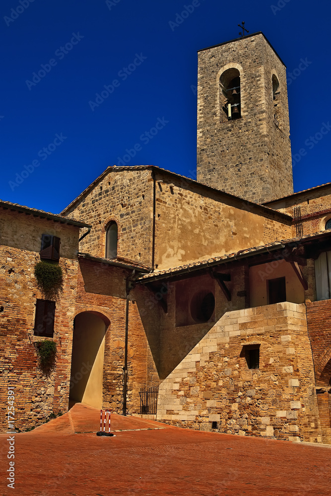 A church tower at San Gimignano.
