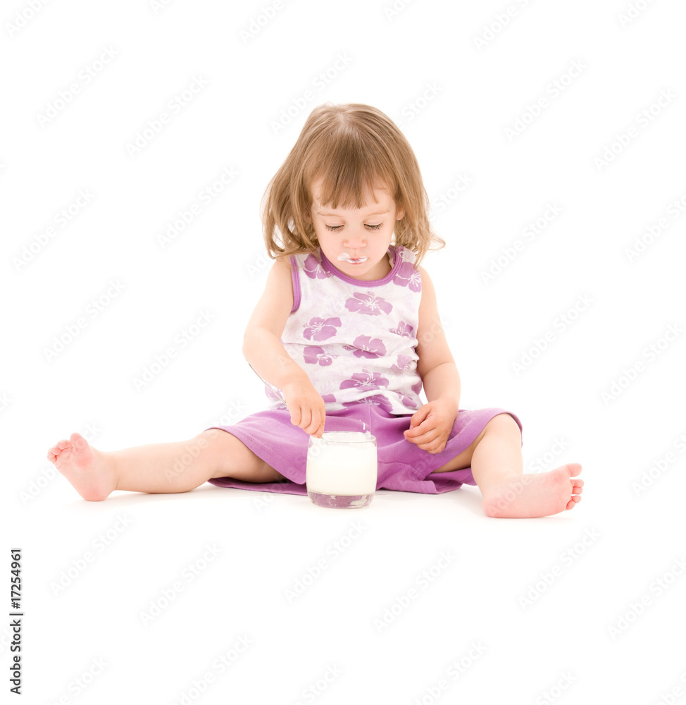 little girl with yogurt little girl with yogurt
