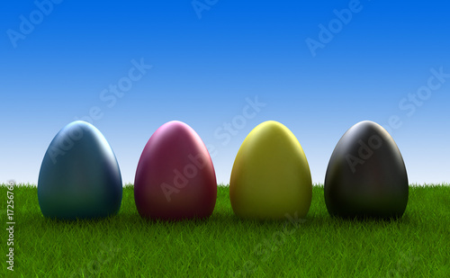easter eggs coloured in cmyk