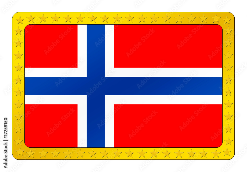 Obraz premium 3D-Button - Flagge von Norwegen