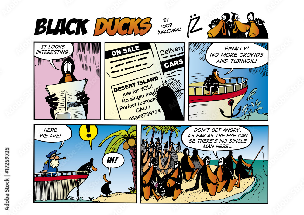 Obraz premium Black Ducks Comic Strip episode 25