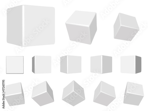 vector white 3d cubes