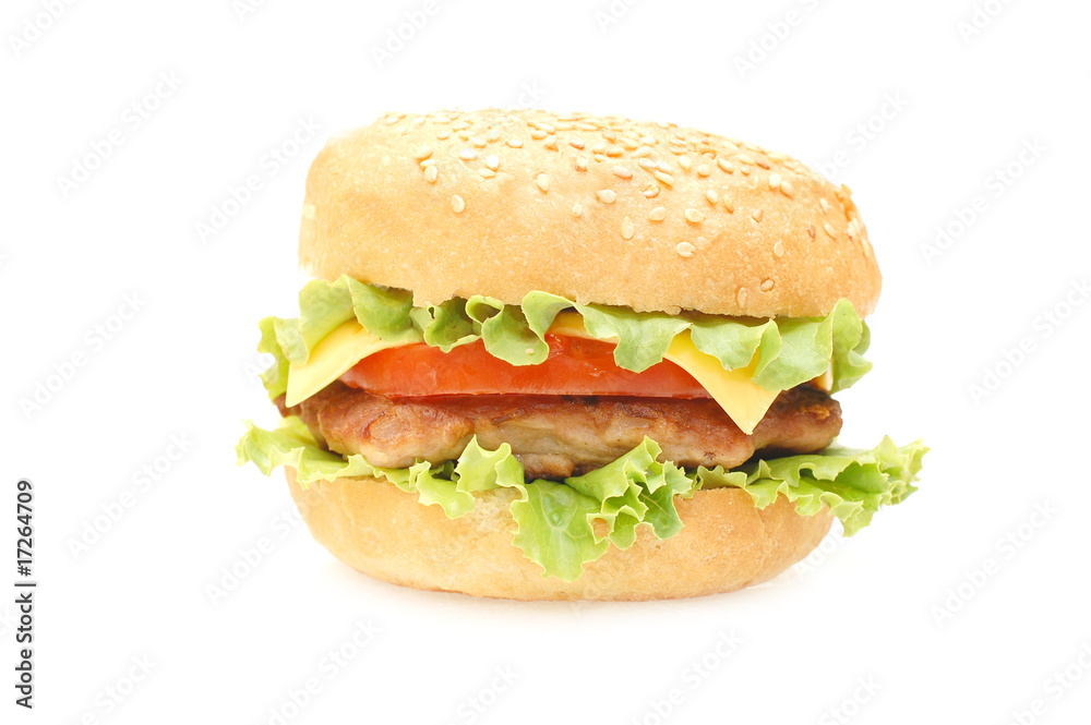 Hamburger isolated on white background Hamburger isolated on white background