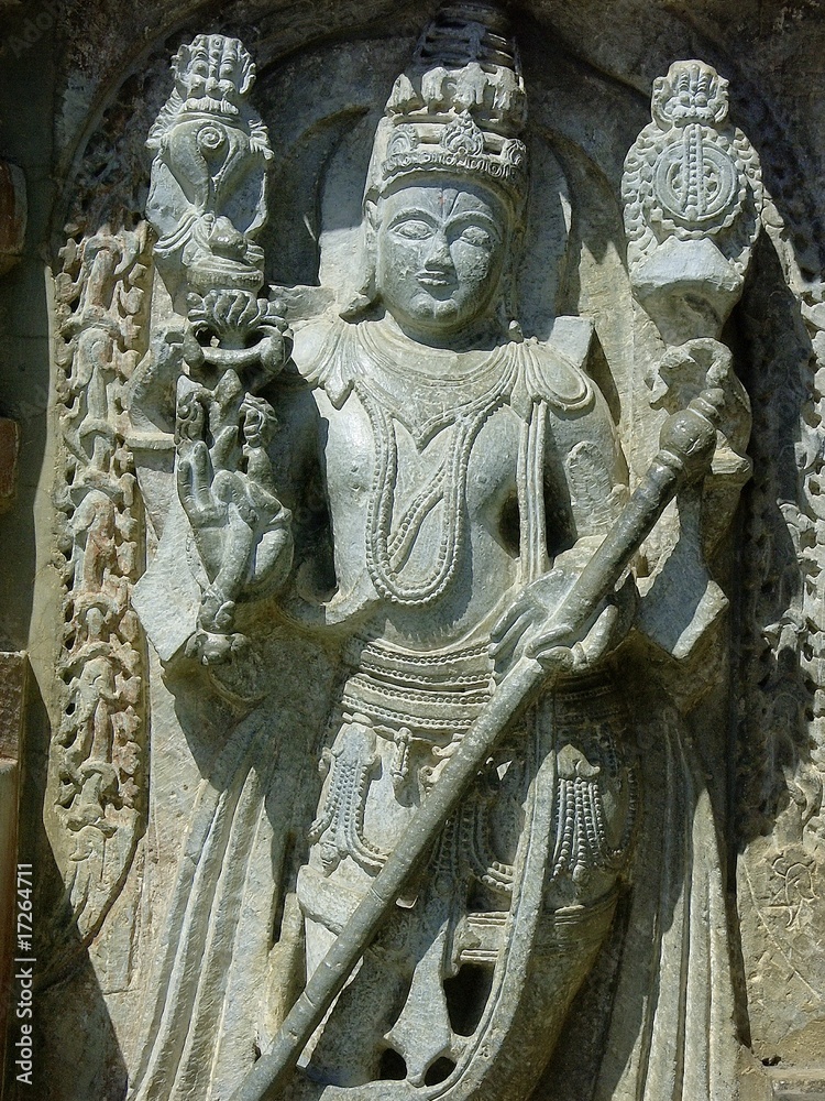 Vishnu. Hoysala architecture, Belur, India