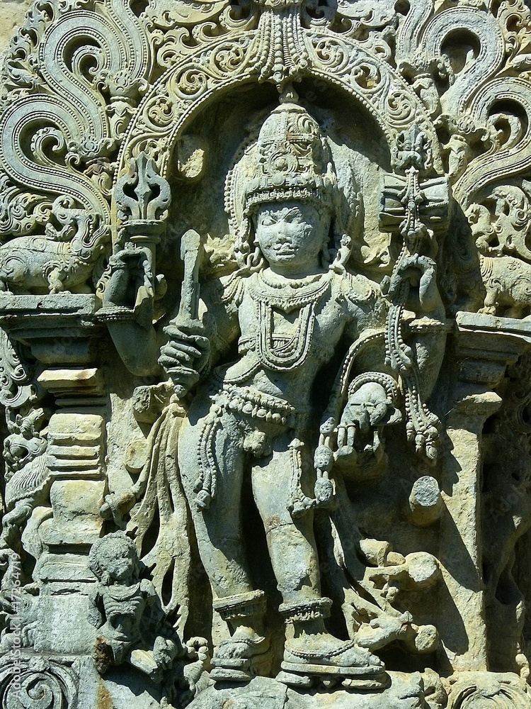 Indian temple architecture, Vishnu. Hoysala architecture, Belur, India