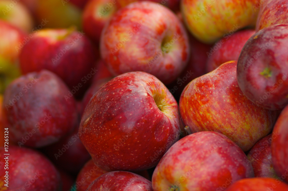 A pile of red braeburn apples A pile of red braeburn apples