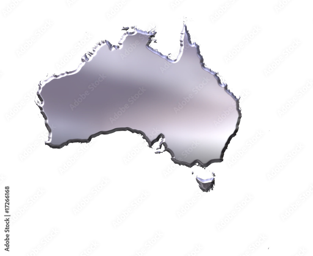 Australia 3D Silver Map