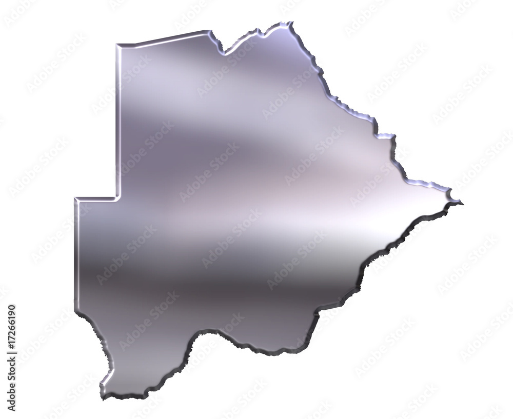 Botswana 3D Silver Map