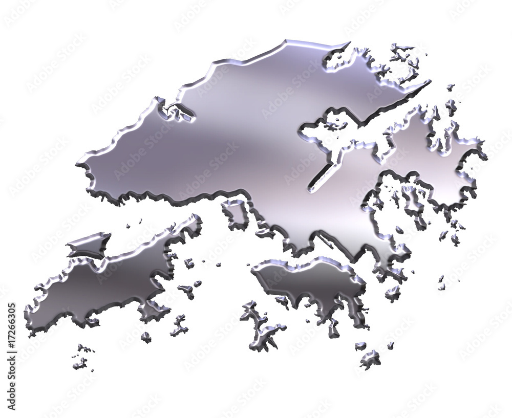 Obraz premium Hong Kong 3D Silver Map