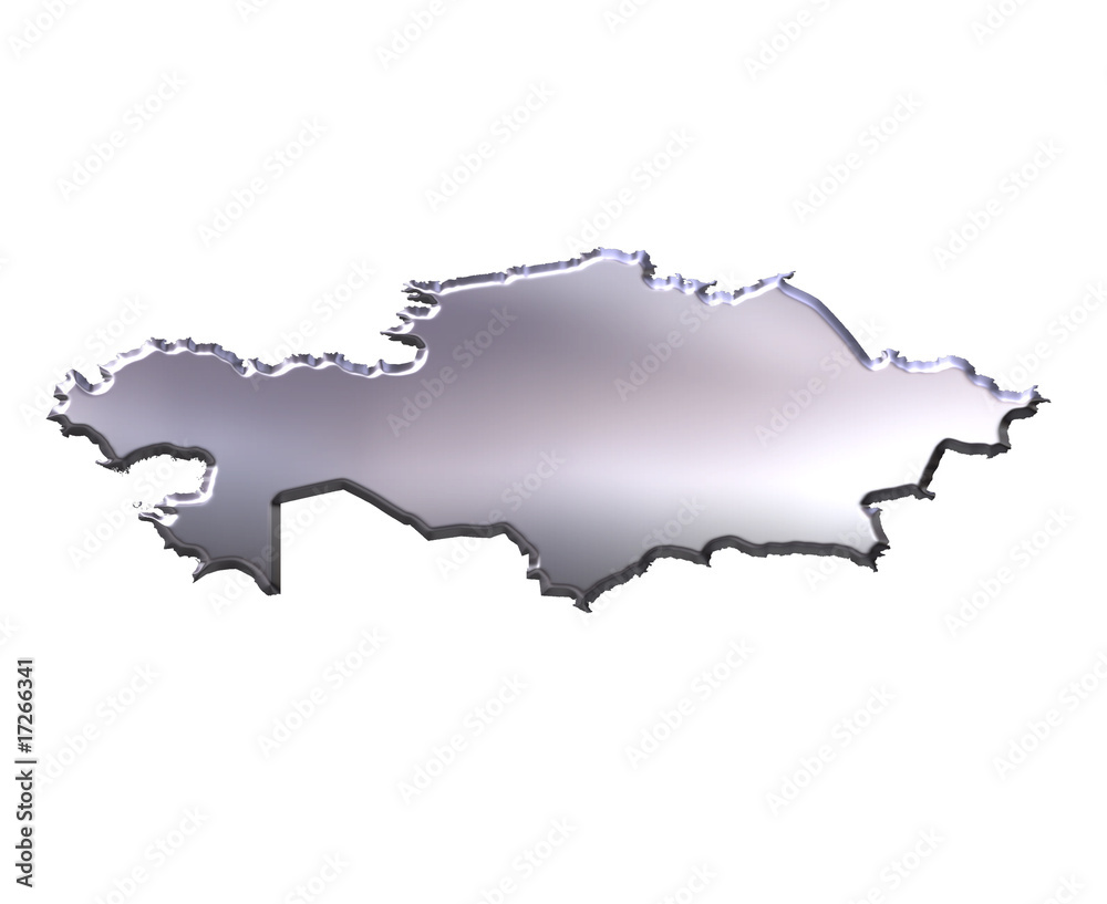 Kazakhstan 3D Silver Map