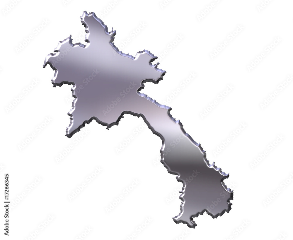 Laos 3D Silver Map