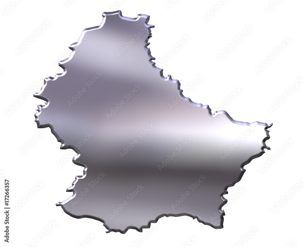 Luxembourg 3D Silver Map