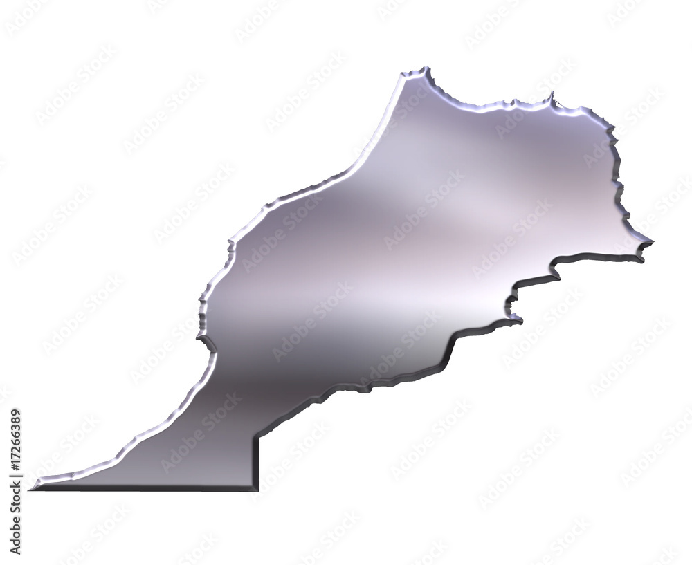 Morocco 3D Silver Map