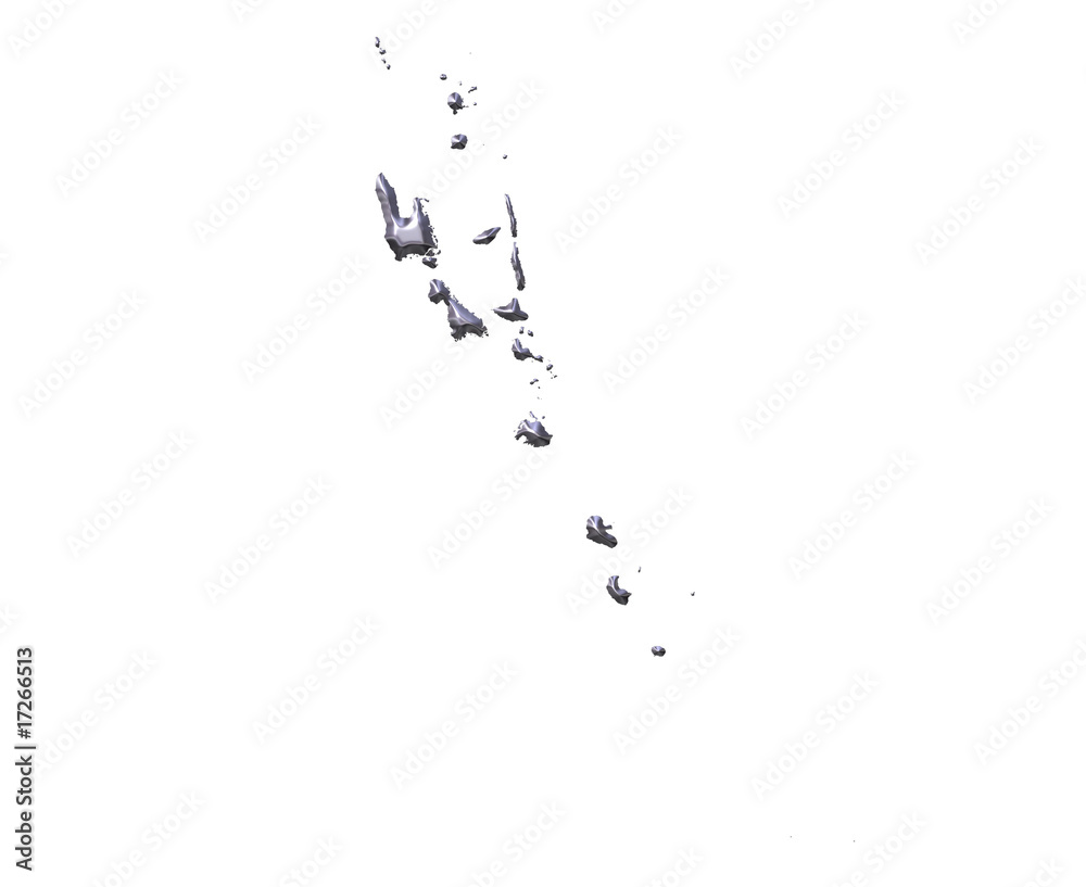 Vanuatu 3D Silver Map Vanuatu 3D Silver Map