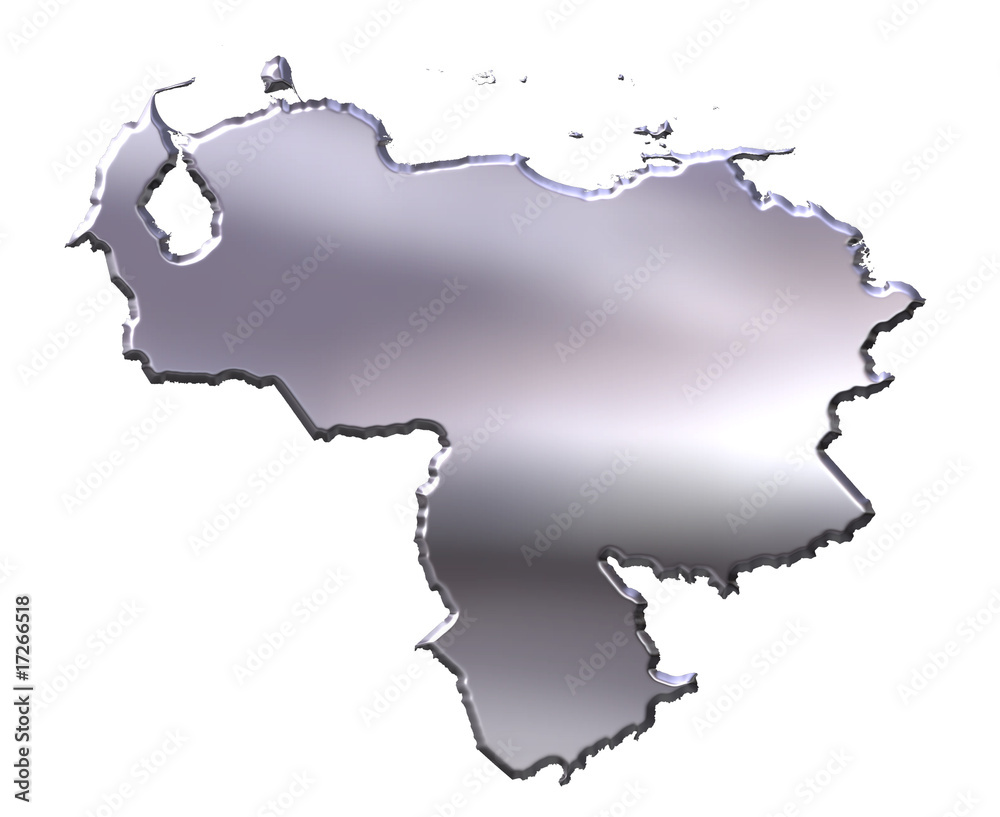 Venezuela 3D Silver Map