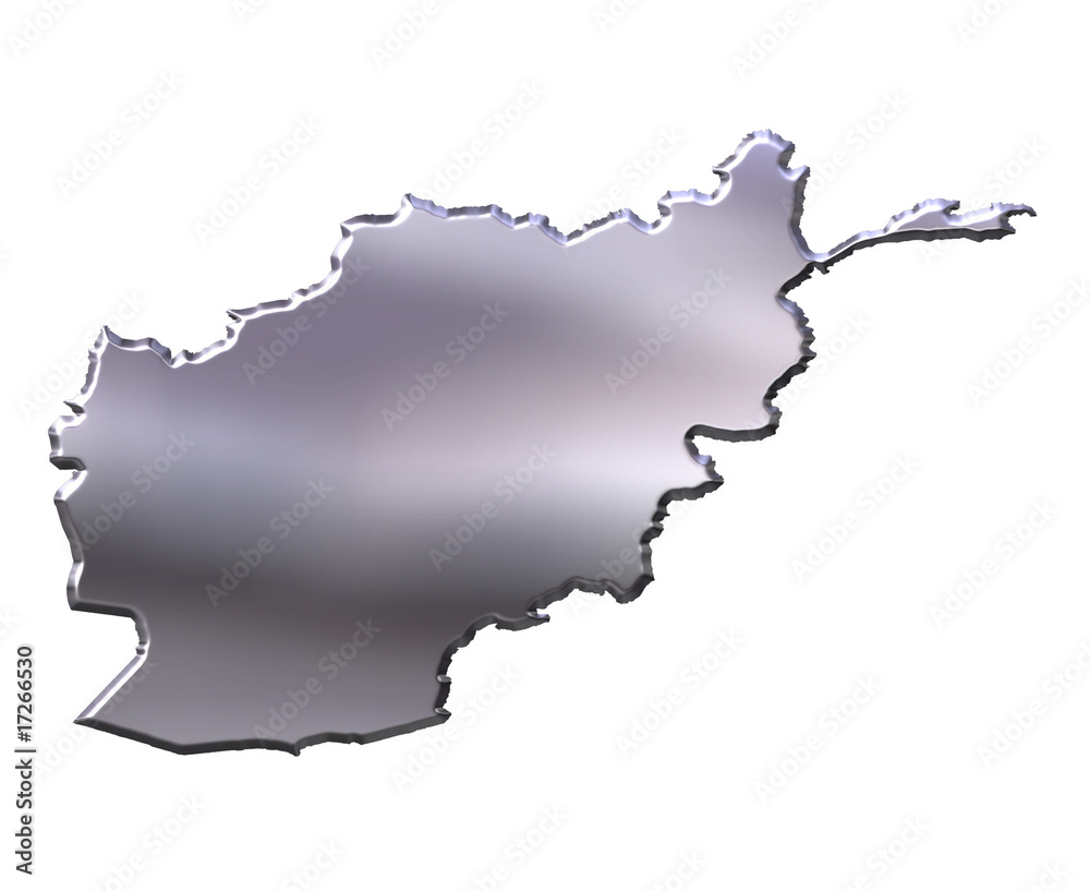 Afghanistan 3D Silver Map