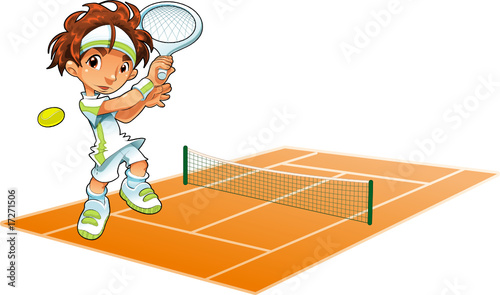Baby Tennis Player with background