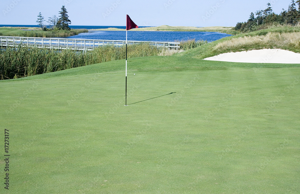 Obraz premium Golf flag and green