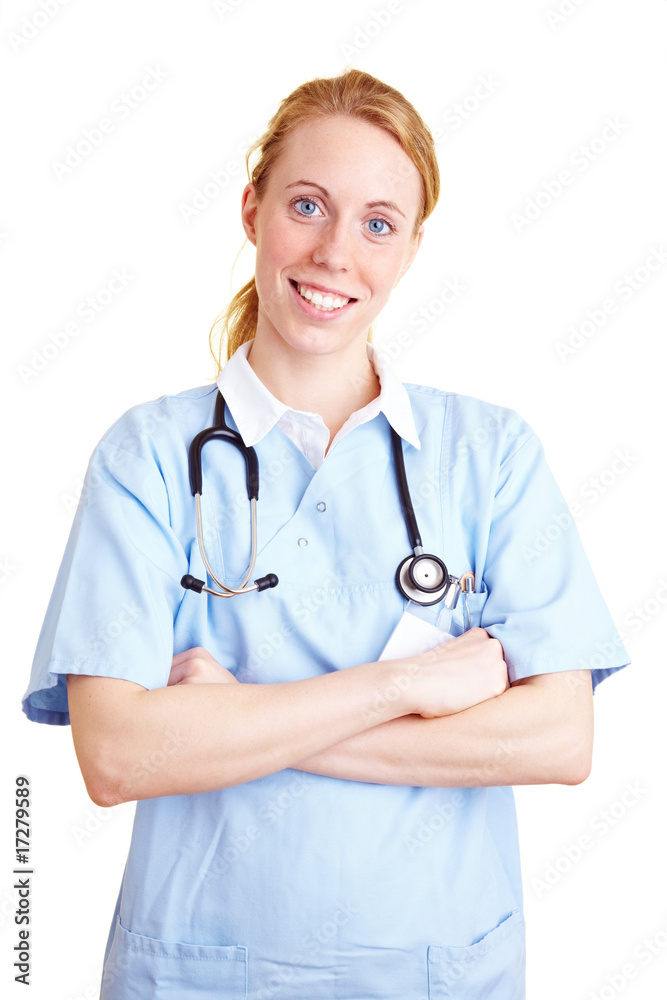 Zufriedene Krankenschwester Zufriedene Krankenschwester