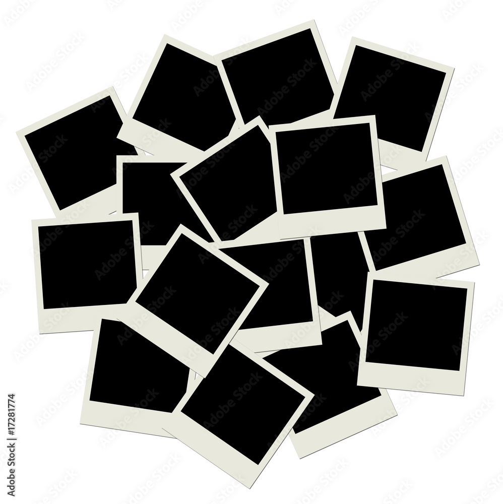 Stack of blank polaroid shots Stack of blank polaroid shots