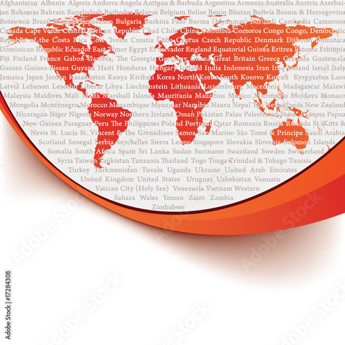 Background template with the countries of the world