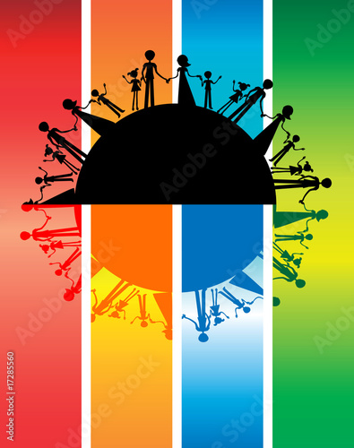 All families in the world silhouette , international peace, frie