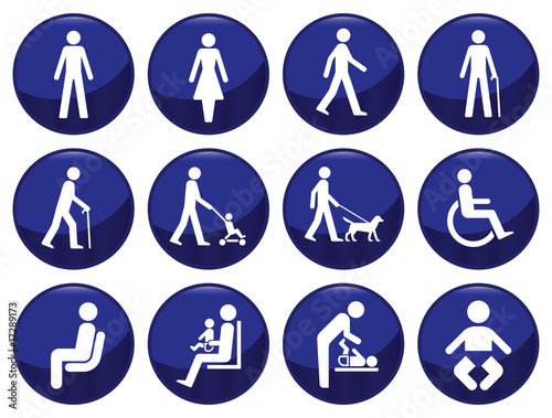 Signage type people icon set each individually layered