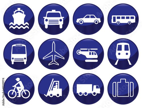 Transport icon set each icon individually layered