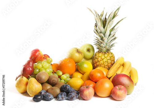 Fruit Group on White Background