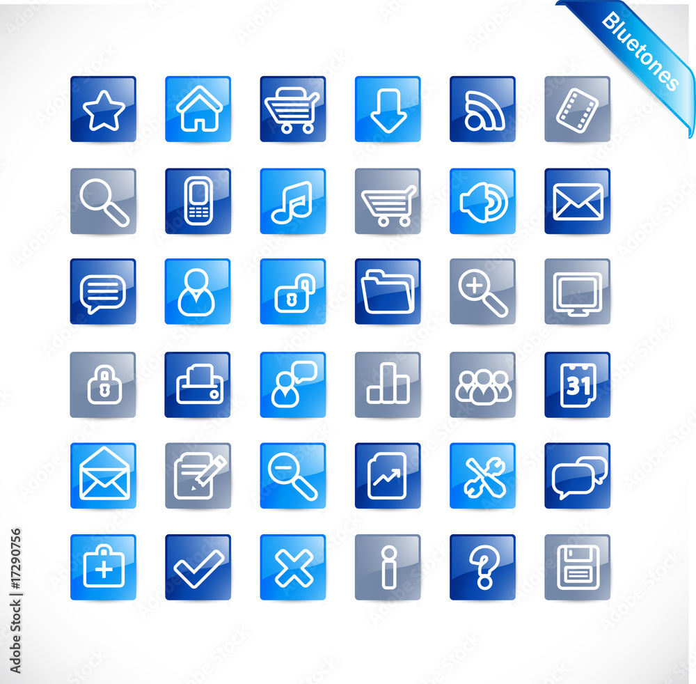 Glossy web icons - Bluetones series Glossy web icons - Bluetones series