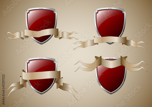 Set of shields with banners