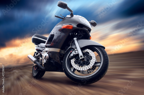 Motorcycle outdoor on speed