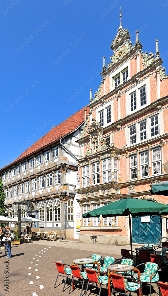 Fototapeta premium Stiftsherrenhaus und Leist-Haus Hameln
