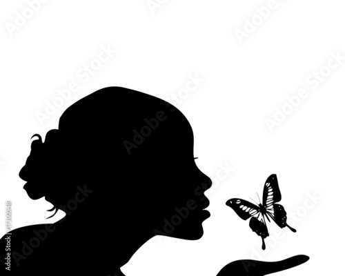 beautiful woman silhouette