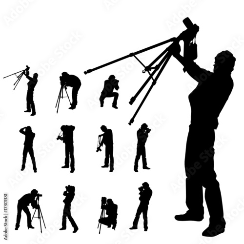 photographer silhouette set